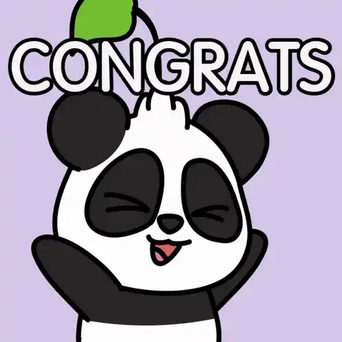 Cute Panda Says Congrats!