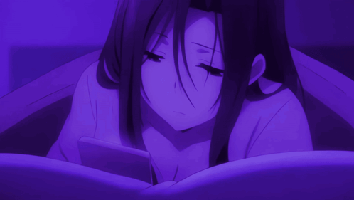 Anime girl doom scrolling