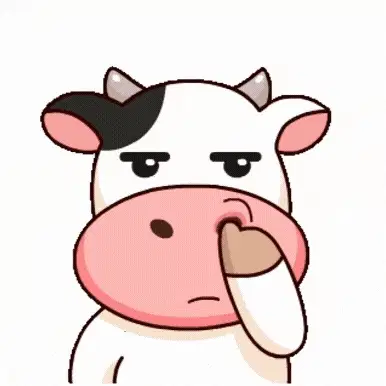 Awkward Cow Picking Nose – free GIF download