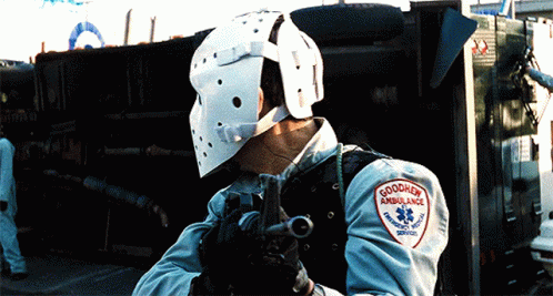 Heat (1995) Heist Scene: Masked Robber with Rifle