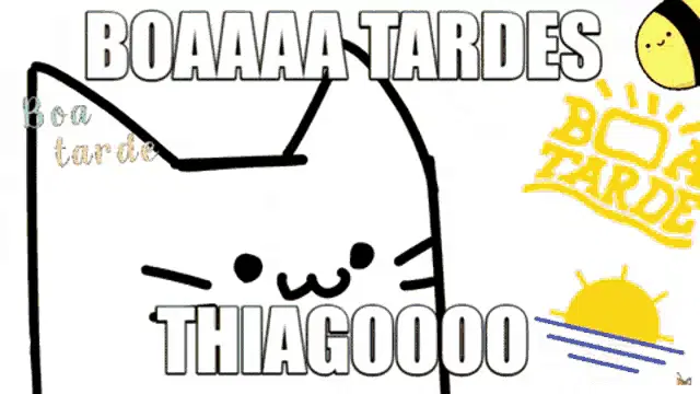 Boa Tarde Thiago: Animated Cat Greeting