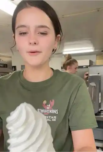 Waitress's Playful Throw