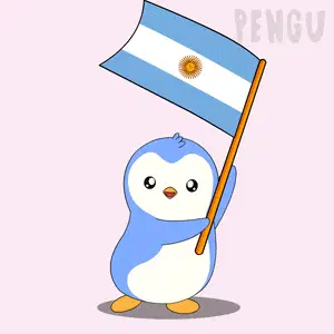 Cute Penguin Waving Argentina Flag