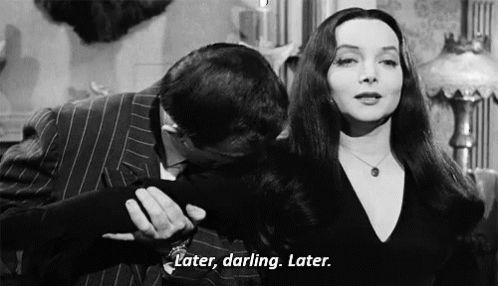 Morticia and Gomez: Later, Darling Kiss