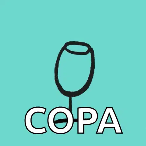 Wine Glass Drawing with 'COPA' Text
