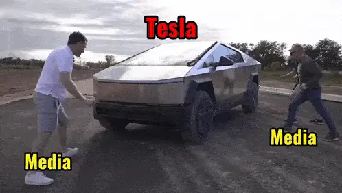 Media Kicking Tesla Cybertruck
