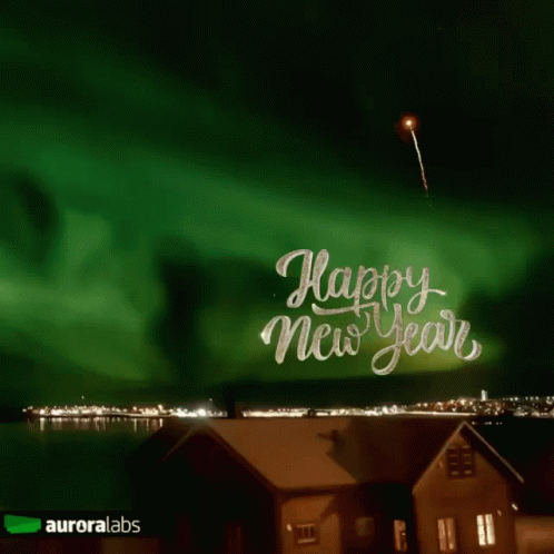 Auroralabs: Happy New Year, Northern Lights & Fireworks