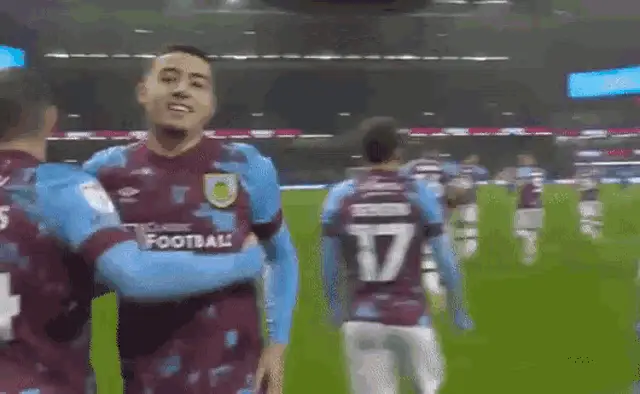 Anass Zaroury celebrates for Burnley