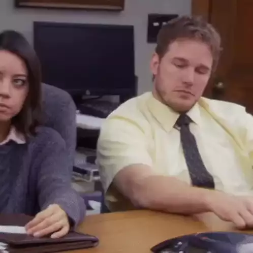 Chris Pratt as Andy Dwyer Falling Asleep