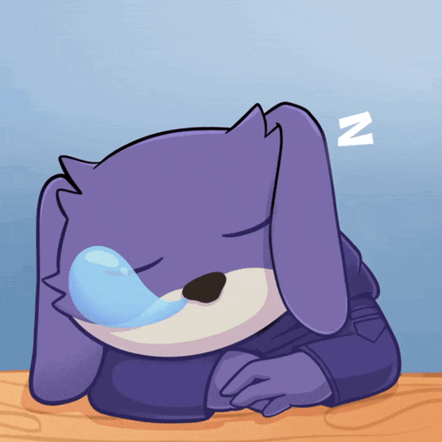 Kroni the Purple Rabbit Sleeping (Good Night)