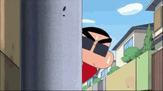 Shinchan Peeking with Sunglasses