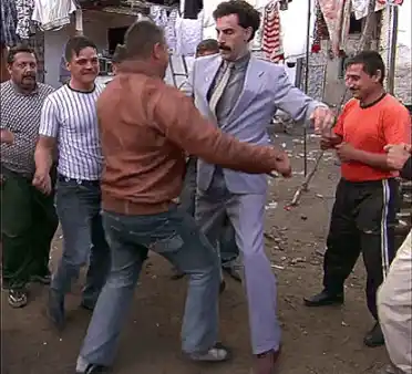 Borat Dancing with Villagers