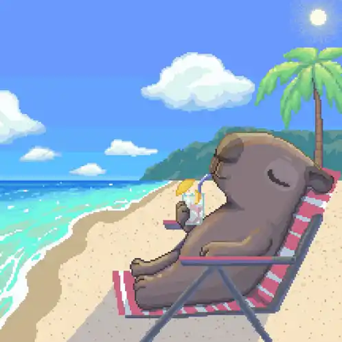 Cappies Relaxing on a Sunny Beach