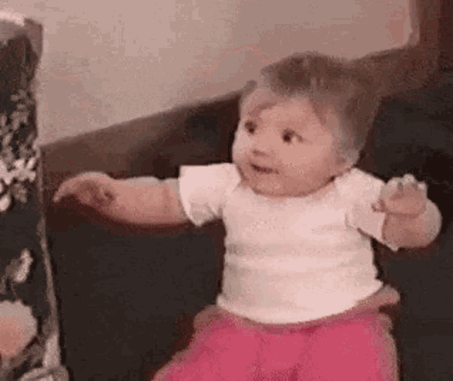 Excited Baby's Hungry Reaction