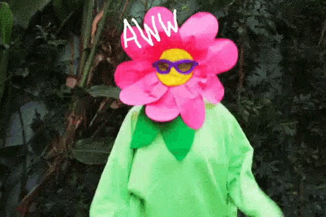 Flower Costume Character's Joyful Moment