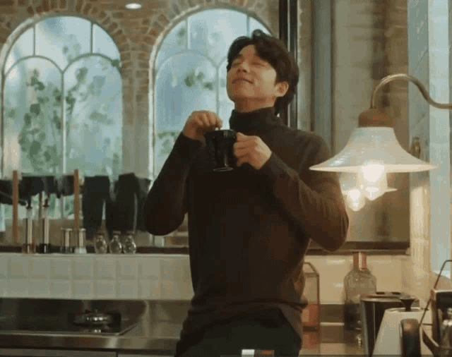 Gong Yoo as Goblin Enjoying Coffee