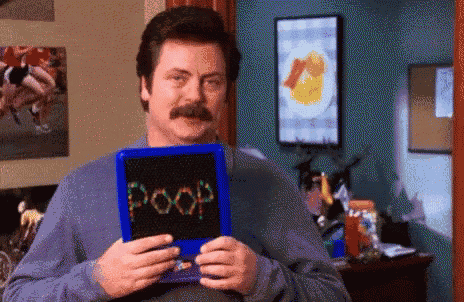Ron Swanson Displays 'Poop' Message