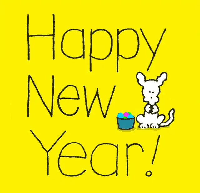 Happy New Year 2020 with Cute Dog Animation