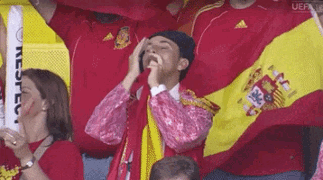 Spanish Torero Fan at Football Match