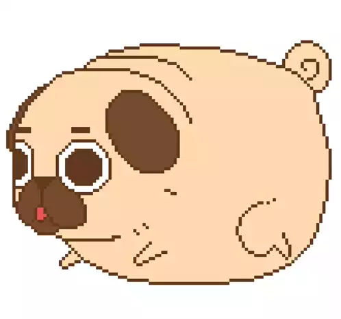 Free At Last Fat Pug Pixel Art