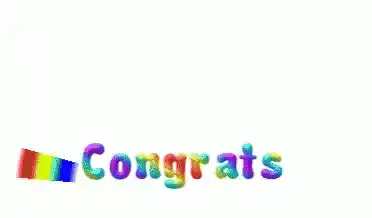 Colorful Rainbow with 'Congrats' Message