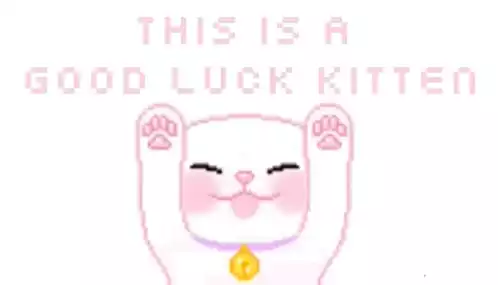 Good Luck Kitten Pixel Art