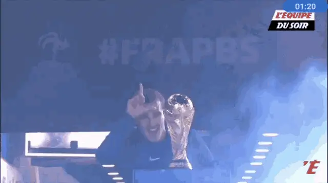 Antoine Griezmann Celebrates World Cup Trophy
