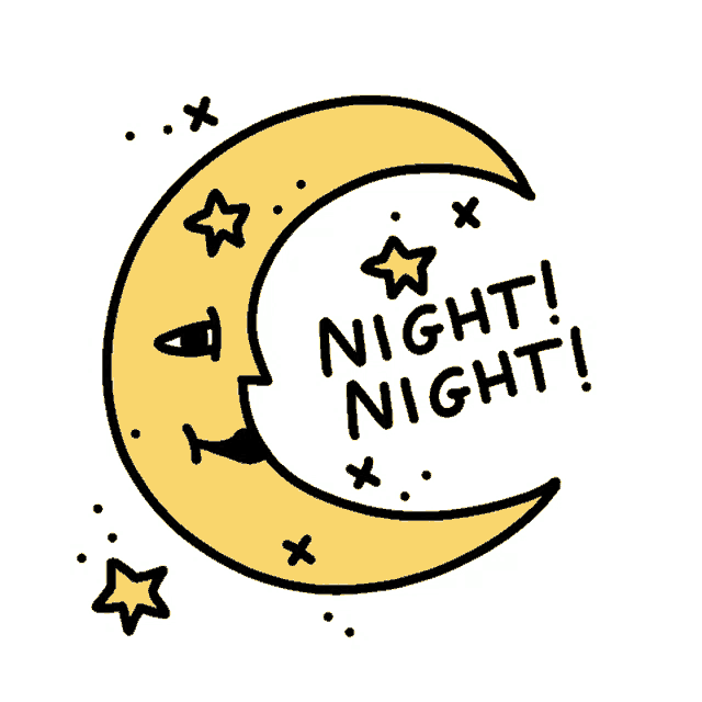 Whimsical Cartoon Crescent Moon with Face