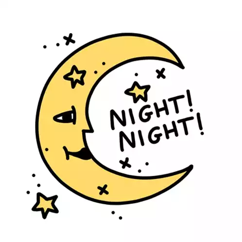 Whimsical Cartoon Crescent Moon with Face