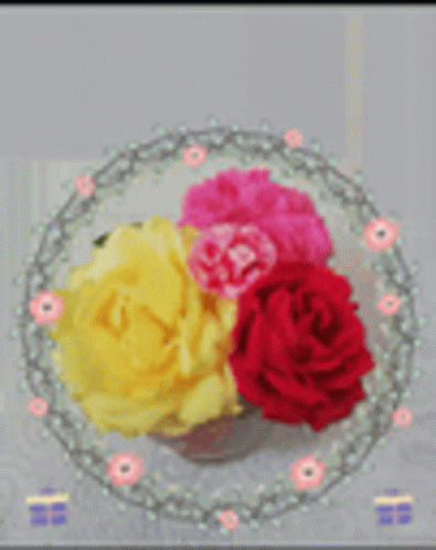 Happy Birthday Flowers with Animated Banner