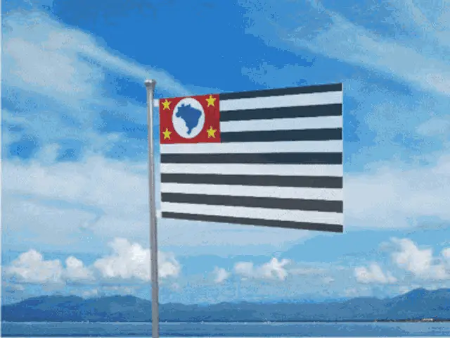 Flag of São Paulo State, Brazil Waving