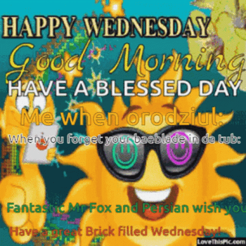 Happy Wednesday Sun Meme: Wow I Like Cheese Peas And Sheep
