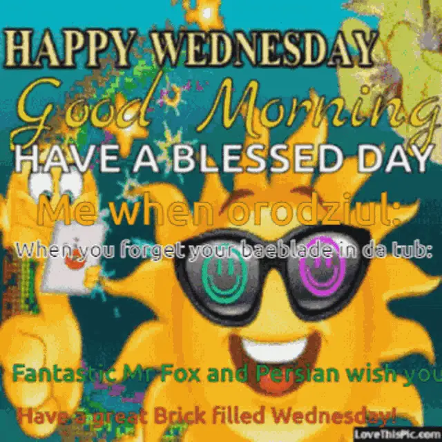 Happy Wednesday Sun Meme: Wow I Like Cheese Peas And Sheep