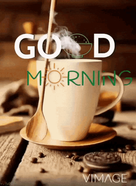 Good Morning Coffee with Steaming Mug