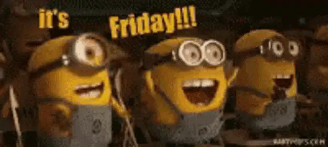 Minions Excited for Friday - TGIF! – free GIF download | meme platform | memes GIF