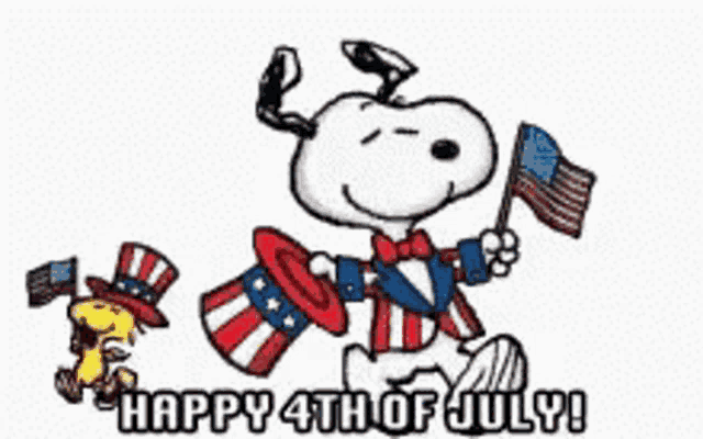 Snoopy & Woodstock: Happy 4th of July America!