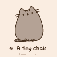 Cartoon Cat on a Tiny Chair