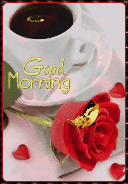 Good Morning Coffee and Rose – free GIF download | meme platform | memes GIF