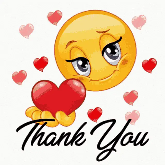 Thank You Smiley Face with Hearts