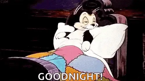 Cartoon Cat Says Goodnight and Sleeps – free GIF download | meme platform | memes GIF