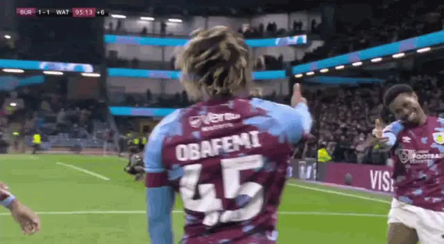 Obafemi and Tella Celebrate Late Burnley Goal