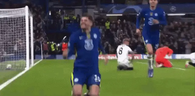 Chelsea FC Player Celebrates Goal