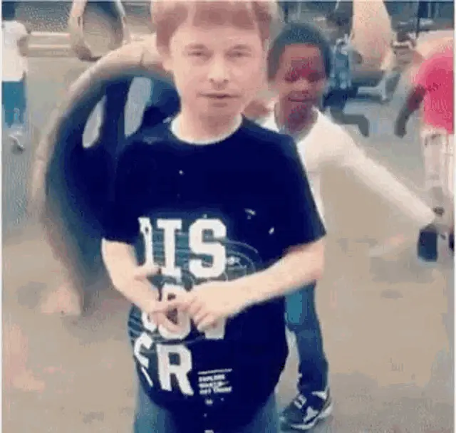 Boy with Elon Musk's face dabs - Cybrelon