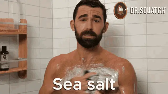 Man Uses Dr. Squatch Sea Salt Soap in Shower