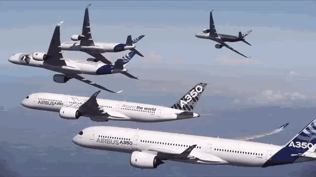 Airbus A350 Planes Flying in Formation