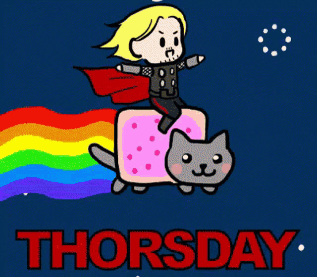Thorsday Cat: Thor on Nyan Cat