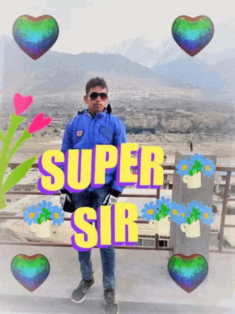 Super Sir with Hearts and Flowers