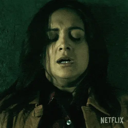 Nadia (Amy Leigh Hickman) Covers Mouth