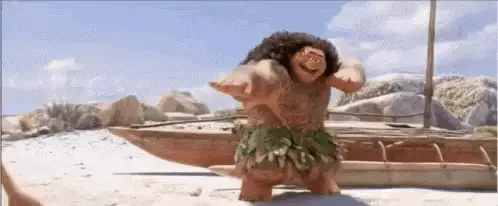 Maui from Moana says 'You're Welcome'