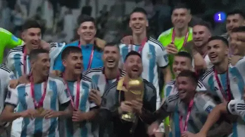 Messi Lifts World Cup Trophy with Argentina Team